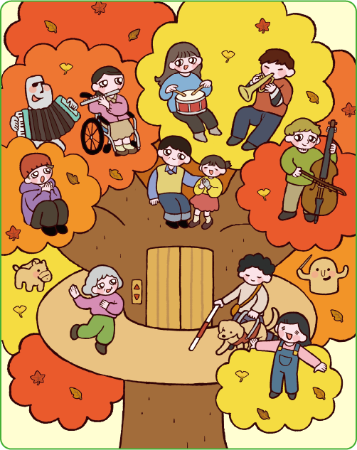 まちがいさがしの絵（左）